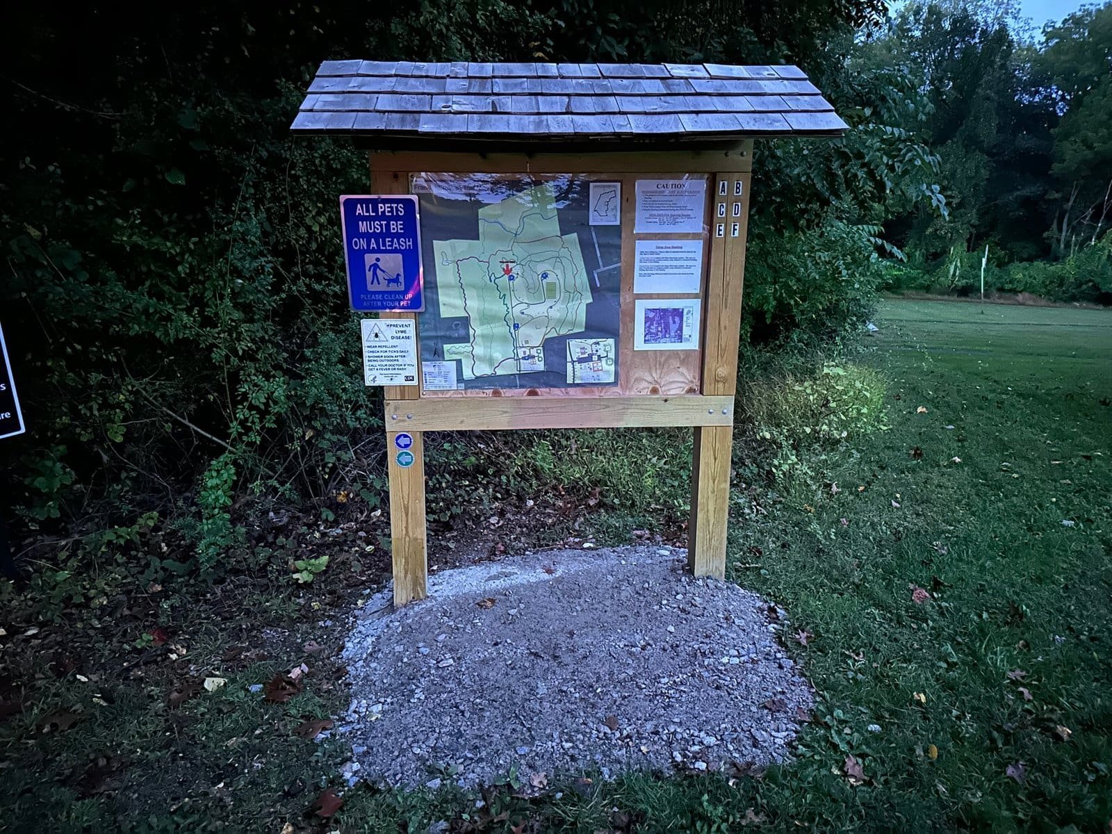 Crossan Park trail map installed by the Hellbenders community