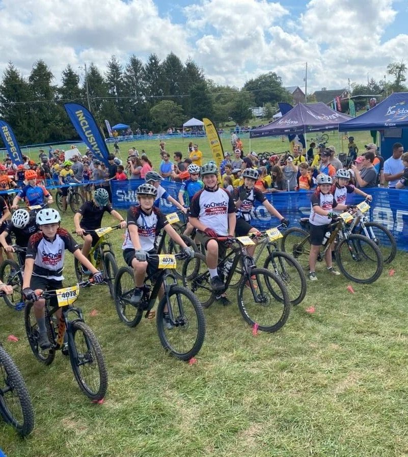 Hellbenders riders lined up at the start of a race